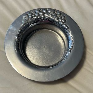 Pewter wine bottle coaster- could be large candle holder as well